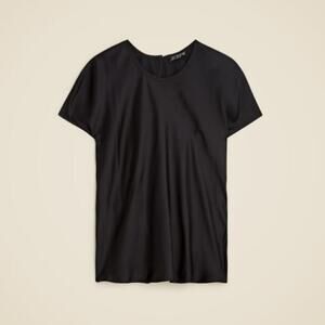 J. Crew Women's Short Sleeve Viscose Drapey T-Shirt Top CD050 Black Size M NWT